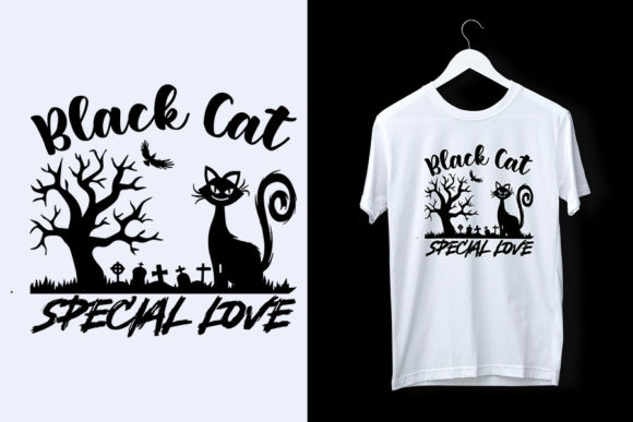 Black Cat Halloween SVG T-shirt Design