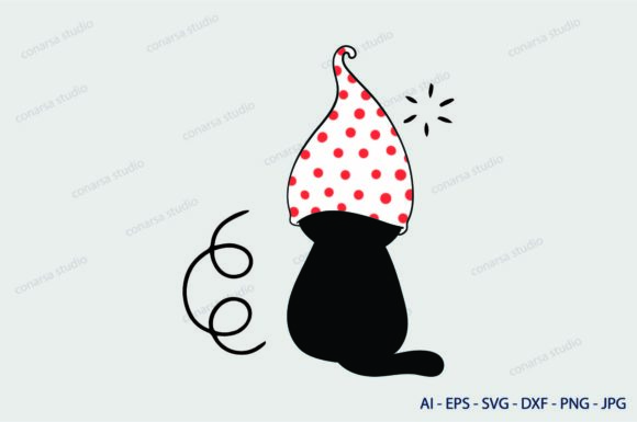 Cat, Black, Svg, Hat