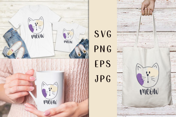 Cat Fase Svg.Cat Meow. Cute Cat Fase Png
