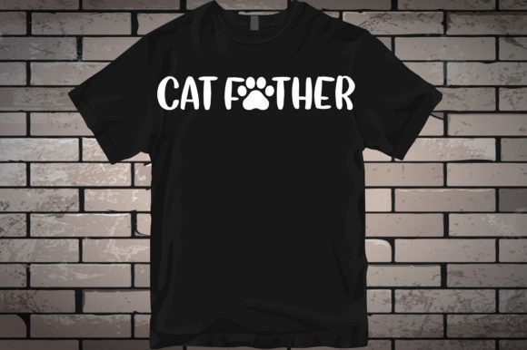 Cat Father SVG Black T-Shirt