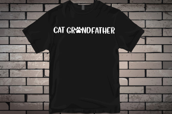 Cat Grandfather SVG Black T-Shirt