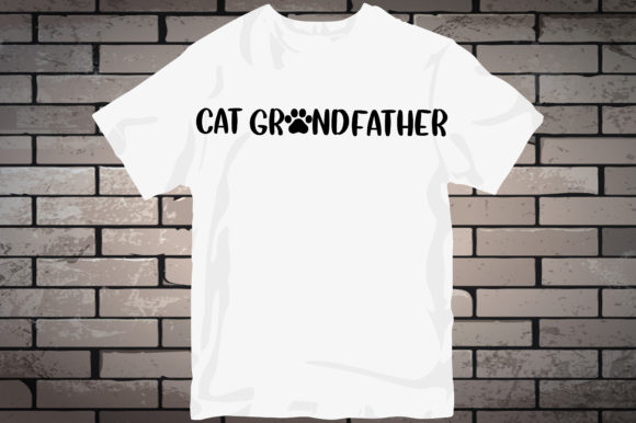 Cat Grandfather SVG White T-Shirt