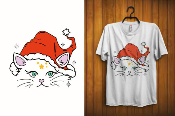 Christmas Cat Vector Svg Design T Shirt
