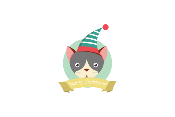 Christmas Stickers Cat Animals Svg