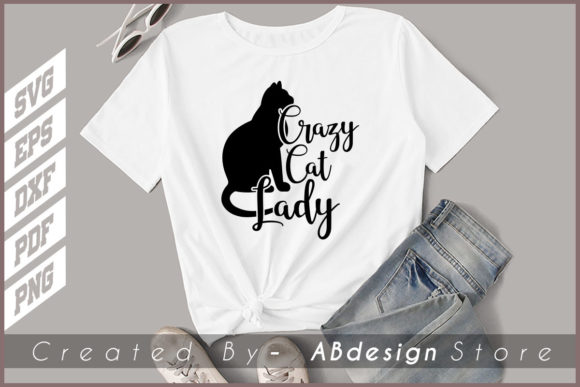 CRAZY CAT DESIGN SVG T SHIRT