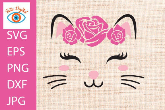 Happy Cat Face Svg Design