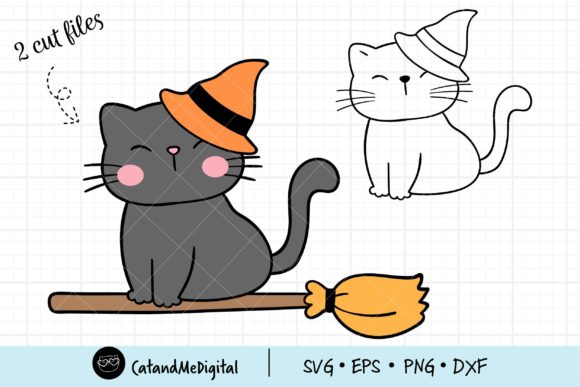 Witch Cat Halloween Svg